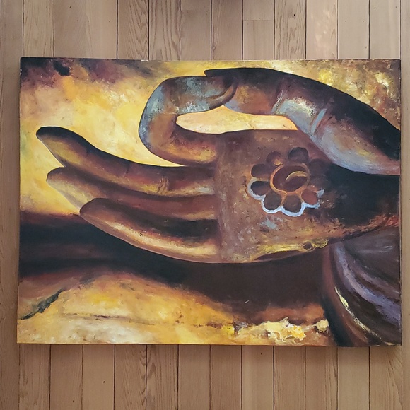 Large Chin Mudra Oil Painting - Picture 1 of 5